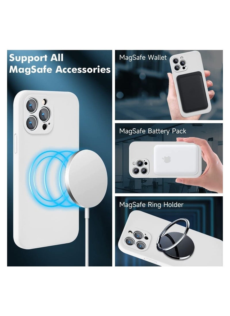 Raxoom Silicone Magnetic Case for iPhone 12 Pro Max with 2 Pack Tempered Glass Screen Protector Magsafe Case - Image 2