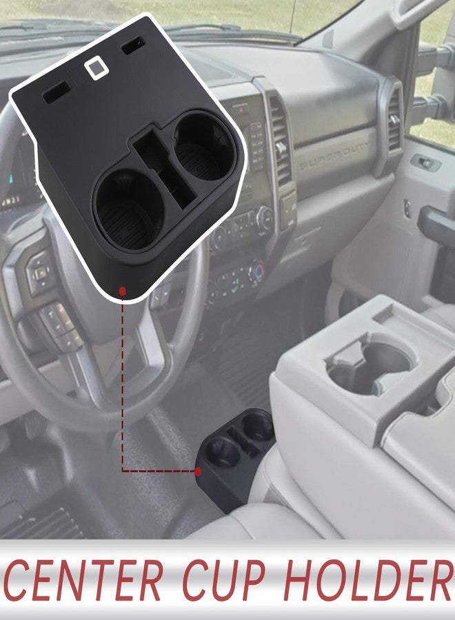 TQPONLY حامل أكواب أرضي للكونسول الوسطي من TQPONLY، متوافق مع شاحنات فورد F150 وF250 وF350 وF450 سوبر ديوتي موديلات 2015-2020، ملحقات حامل أكواب للمقعد الإضافي - Image 2