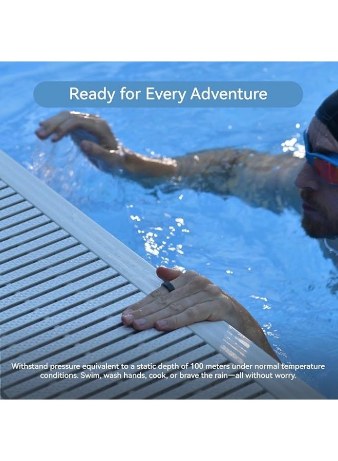 رينجكون خاتم الجيل الثاني من رينج كون، اول خاتم ذكي في العالم مع مراقبة توقف التنفس أثناء النوم، بدون اشتراك في التطبيق، عمر بطارية 12 يوم، جهاز تتبع الاجهاد ومعدل ضربات القلب وصحة المرأة، متوافق مع اندرويد - Image 5