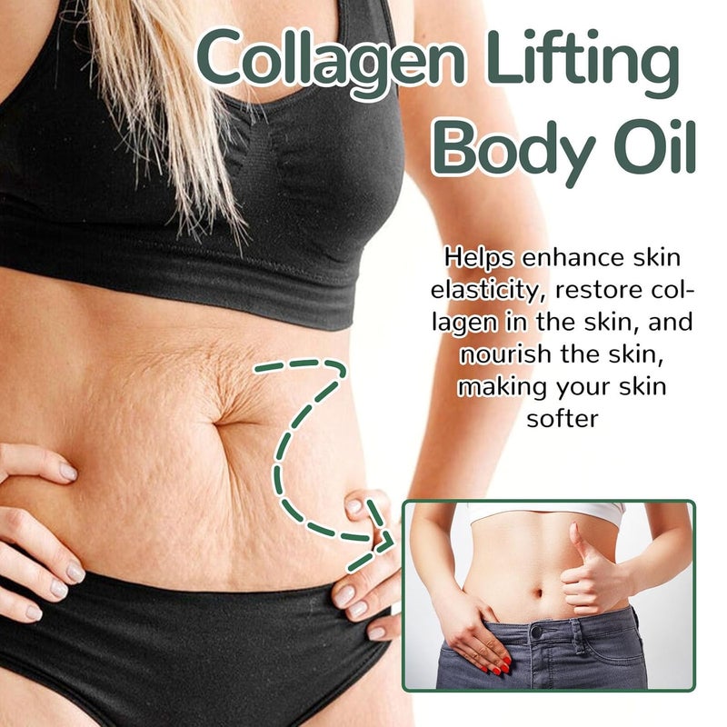 Collagen Lifting Body Oil,Hydrating and Firming Massage Oil,Smooth & Soft Skin | Body Oil After Shower for Women,For Arms,Legs,Stomach & Body | Lightweight,Non-greasy / 3.38 Fl.Oz - Image 4