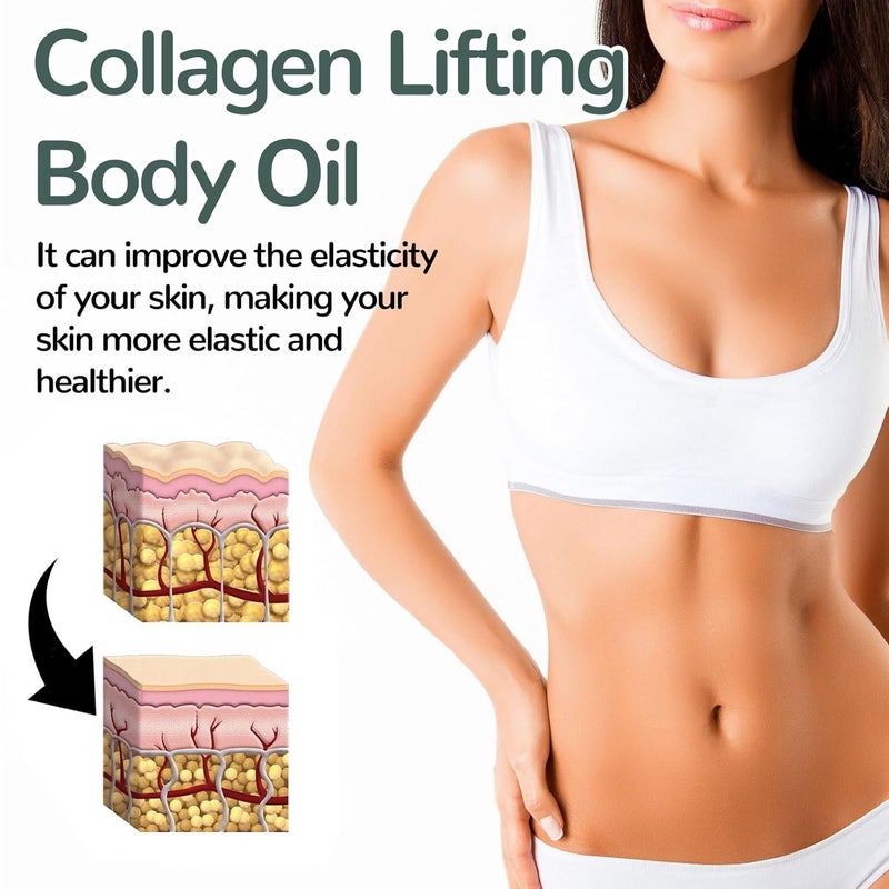Collagen Lifting Body Oil,Hydrating and Firming Massage Oil,Smooth & Soft Skin | Body Oil After Shower for Women,For Arms,Legs,Stomach & Body | Lightweight,Non-greasy / 3.38 Fl.Oz - Image 3