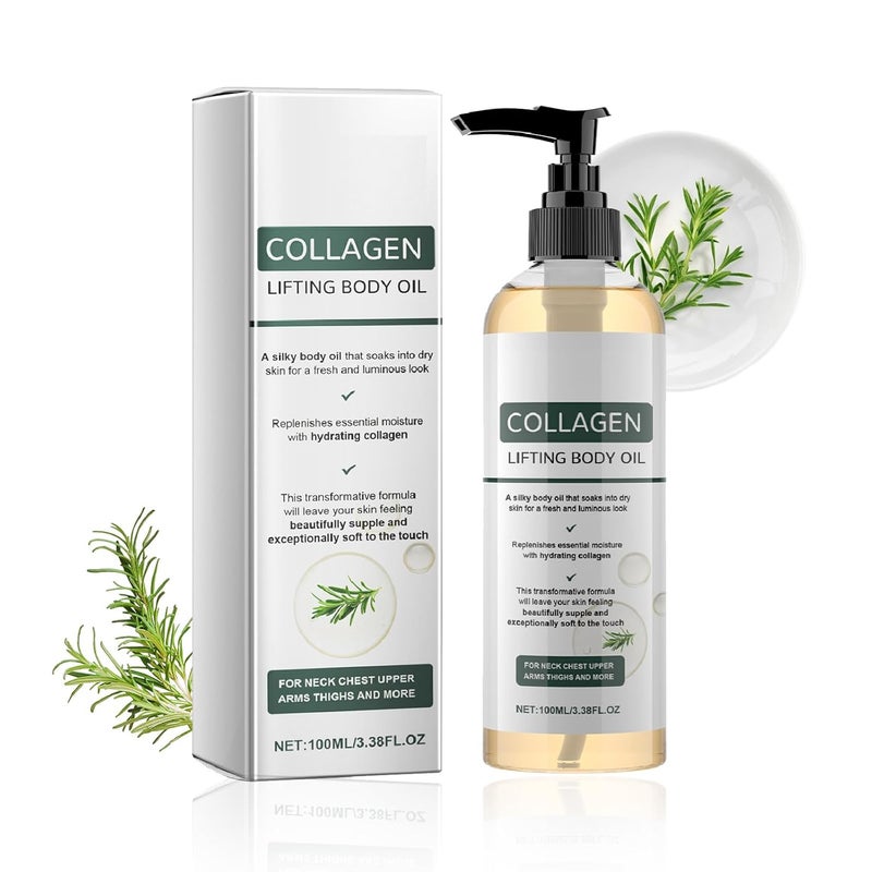 Collagen Lifting Body Oil,Hydrating and Firming Massage Oil,Smooth & Soft Skin | Body Oil After Shower for Women,For Arms,Legs,Stomach & Body | Lightweight,Non-greasy / 3.38 Fl.Oz - Image 1