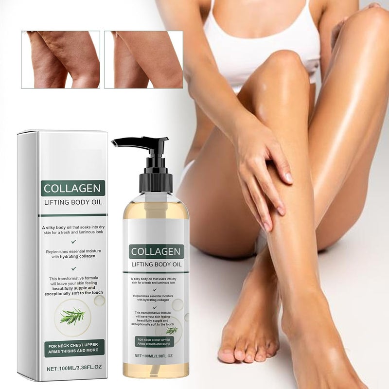 Collagen Lifting Body Oil,Hydrating and Firming Massage Oil,Smooth & Soft Skin | Body Oil After Shower for Women,For Arms,Legs,Stomach & Body | Lightweight,Non-greasy / 3.38 Fl.Oz - Image 2