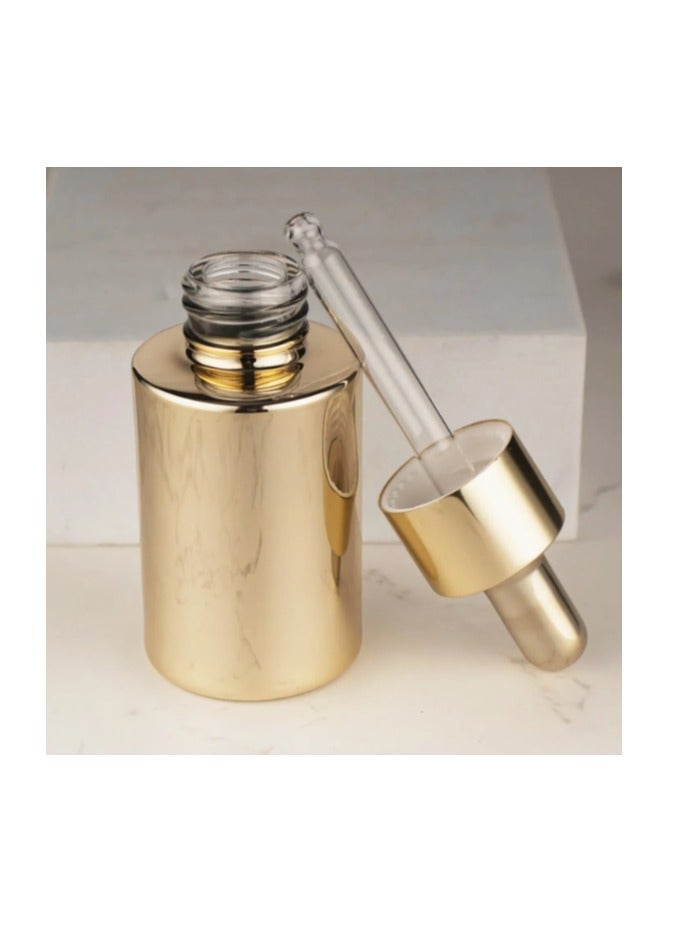 OASIS-TH 30ml Gloss Gold Glass Bottle with Glod Dropper Cap Essential Oil Empty Bottle 2 Packs - Image 3