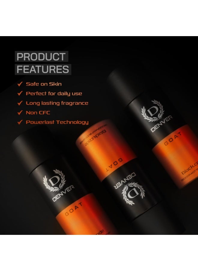 DENVER G O A T Black.code Deodorant Spray - For Men (150 ml) - Image 5