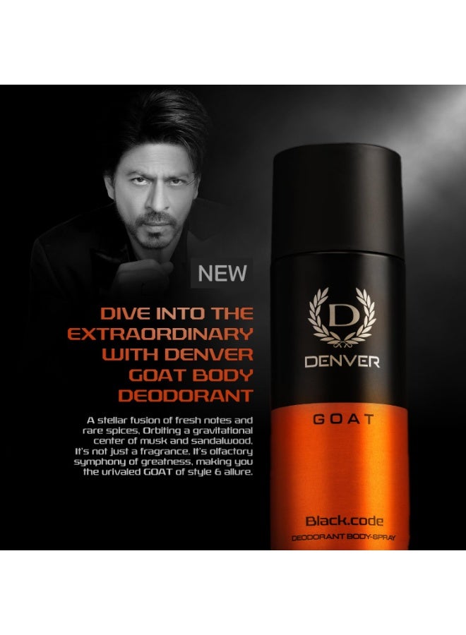 DENVER G O A T Black.code Deodorant Spray - For Men (150 ml) - Image 2