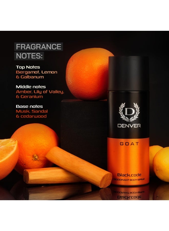 DENVER G O A T Black.code Deodorant Spray - For Men (150 ml) - Image 4
