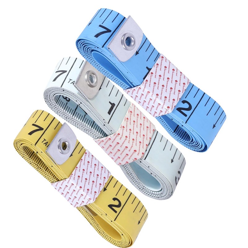 Bureaucrat Bureaucrat Measuring Tape Body Measurement Inch Tape 60 Inches150 CMs Double Side Rulers Fiberglass Flexible PortableSewing Dress Making Tailors TapeP3 Yellow WhiteBlue 