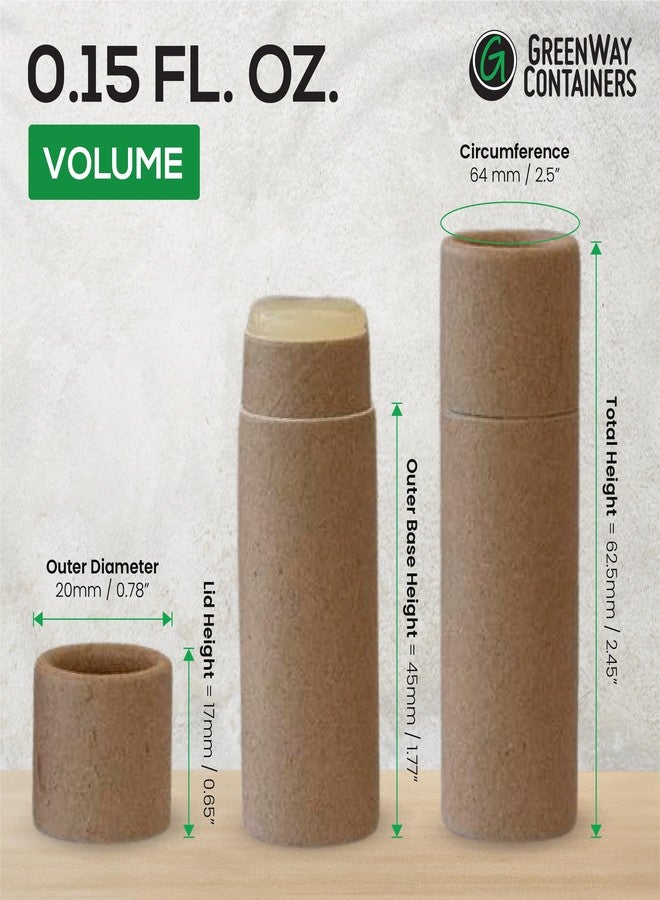 GREENWAY CONTAINERS GreenWay 0.15oz / 4.25g Kraft Paperboard Lip Balm Tubes with Lids - 25 Pack Lip Gloss Tubes Refillable DIY Cosmetic Containers – Extra Thick Push-Up Bottom Lip Balm Containers - Black - Image 2
