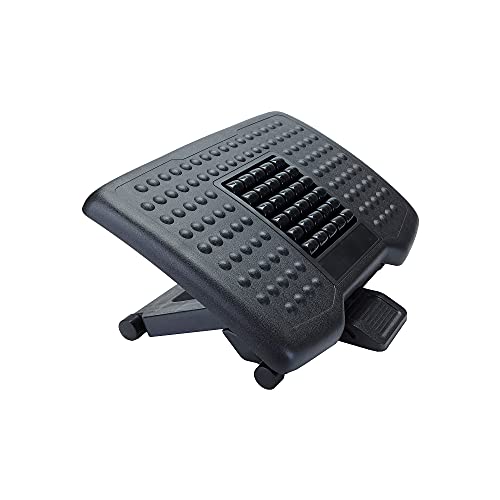 Mind Reader Adjustable Height Ergonomic Foot Rest with Massage Rollers, Black - Image 4