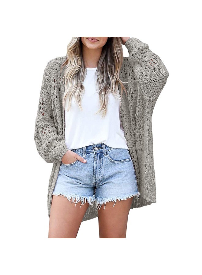 NIBEMINENT Long-sleeved Cardigans Open Stitch Crochet Spring Sweaters Knitted Oversized Sweater Tops Hollow Out Crochet Knitwear - Image 1