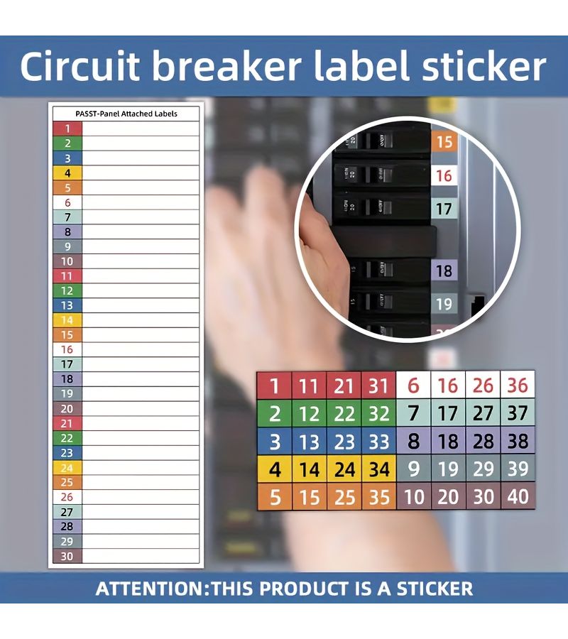 D11 Circuit Breaker Stickers for Labeling Electrical Panels Easy Identification Set - Image 2