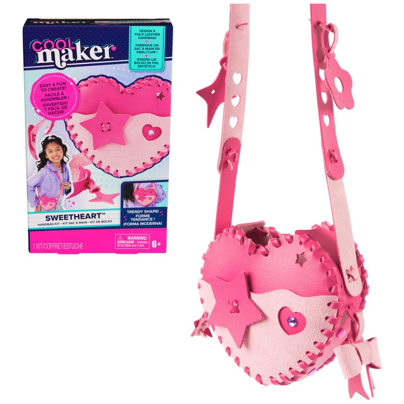 Cool Maker, Sweetheart Handbag Kit, Design a Faux Leather Shoulder Bag, Arts and Crafts Kit, Kids Toys for Girls Ages 6 and up - Image 1