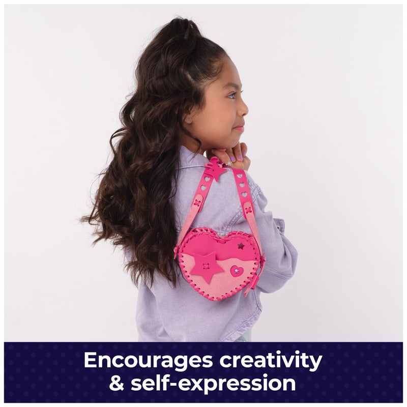 Cool Maker, Sweetheart Handbag Kit, Design a Faux Leather Shoulder Bag, Arts and Crafts Kit, Kids Toys for Girls Ages 6 and up - Image 5