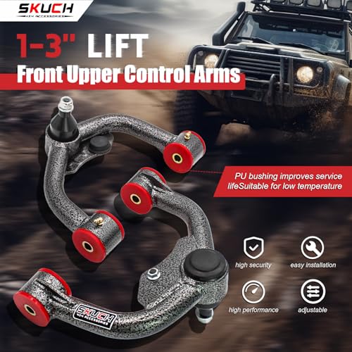 SKUCH 4X4 ACCESSORIES Front Upper Control Arms for 2005-2021 Nissan Frontier, 2005-2012 Pathfinder, and 2005-2015 Nissan Xterra，1-3" PU Bushing Suspension Control Arm, Replacement OEM Factory Suspension Arm, 2PC - Image 2
