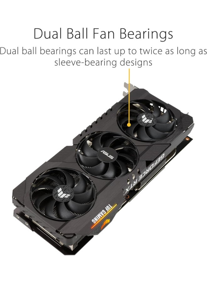 ASUS TUF Gaming NVIDIA GeForce RTX 3070 Ti OC Edition Graphics Card (PCIe 4.0, 8GB GDDR6X, HDMI 2.1, DisplayPort 1.4a, Dual Ball Fan Bearings, Military-Grade Certification, GPU Tweak II) - Image 3