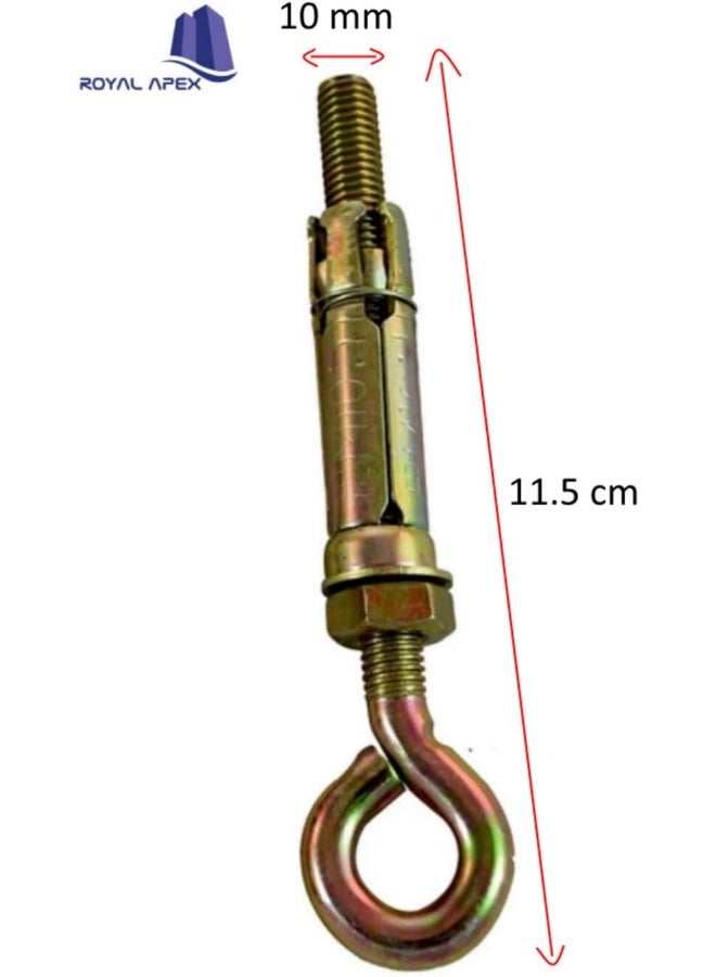 Royal Apex High Strength Metal Sleeve Shield Closed Hook/Eye Hook Open Hook Anchor Bolt Pack Of 5 Closed Hook 10 Mm - Image 2