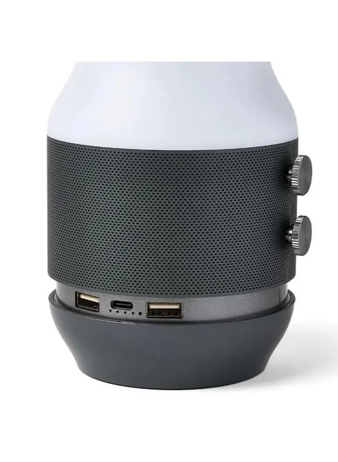LEXON GUN METAL Terrace+ 3 In 1 LED Lamp With Built In Speaker & Power Bank  | Best Price UAE