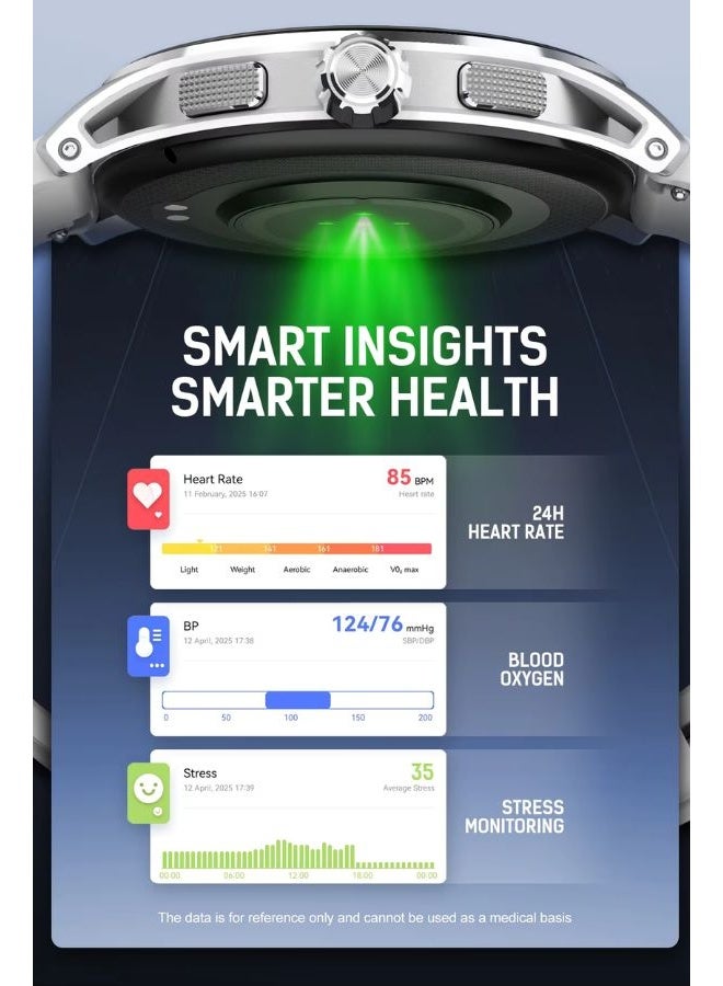 LDNIO Smartwatch with Real-Time Heart Rate & Oxygen Monitoring, Sleeping Health Monitoring, Professional Sports Modes and Intelligent Sleep Tracking in Premium Zinc Alloy Waterproof Design - Image 3