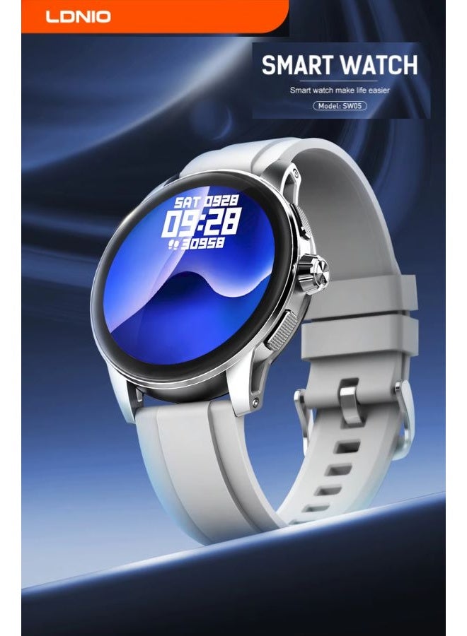 LDNIO Smartwatch with Real-Time Heart Rate & Oxygen Monitoring, Sleeping Health Monitoring, Professional Sports Modes and Intelligent Sleep Tracking in Premium Zinc Alloy Waterproof Design - Image 1
