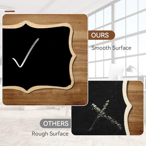 MOWPOG 30 Pack Mini Chalkboard Signs, Food Labels for Party Buffet, Small Wooden Chalk Board Signs with Easel Stand & Markers, Wedding Place Cards for Table Setting or Numbers, Event Decor (Polygonal) - Image 4