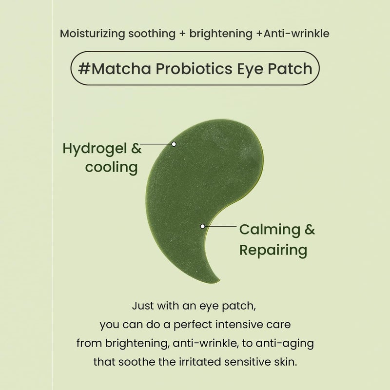 HEIMISH Matcha Biome Hydrogel Eye Patch (60ea) | Eye Patch for Swollen Eyes and Wrinkles | Matcha, flawless skin, Calming, for Swollen Eyes, Antioxidant, Soothing, Vitamins, Kbeauty - Image 3