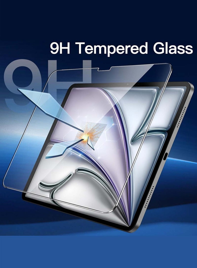 Wtech Apple iPad Air 2025 (7th Generation) M3 11 inch WTech Premium Series Curved Edges Full Cover Tempered Glass Screen Protector 2 Pack - Clear - Image 2