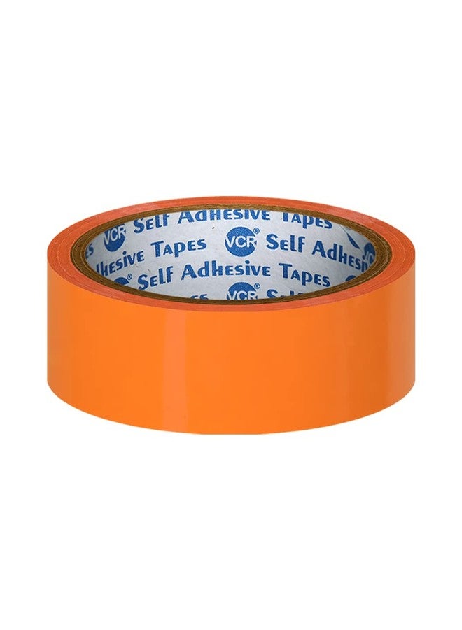 VCR Orange Color Tape - 50 Meters in Length - 24mm / 1" Width - 01 Roll Per Pack - BOPP Self Adhesive Tape for Arts and Craft use, Box Packing, Office and Home use - Image 1
