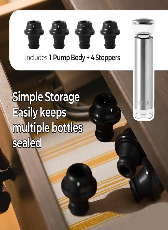 Vintorio Vacuum Wine Saver Pump with 4 Reusable Bottle Stoppers - Image 5