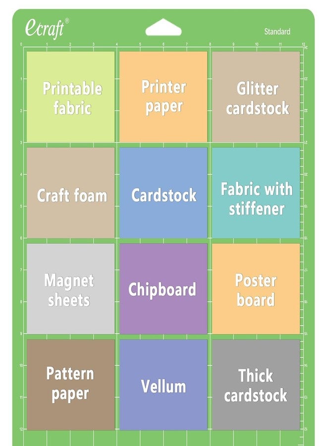 Ecraft 12x24 Cutting Mat 3-Pack (Standard, Light, Strong) Compatible with Cricut Maker 3/4/Maker, Explore 3/4/Air 2/Air/One, Variety Adhesive Sticky Cutting Mats Accessories - Image 3