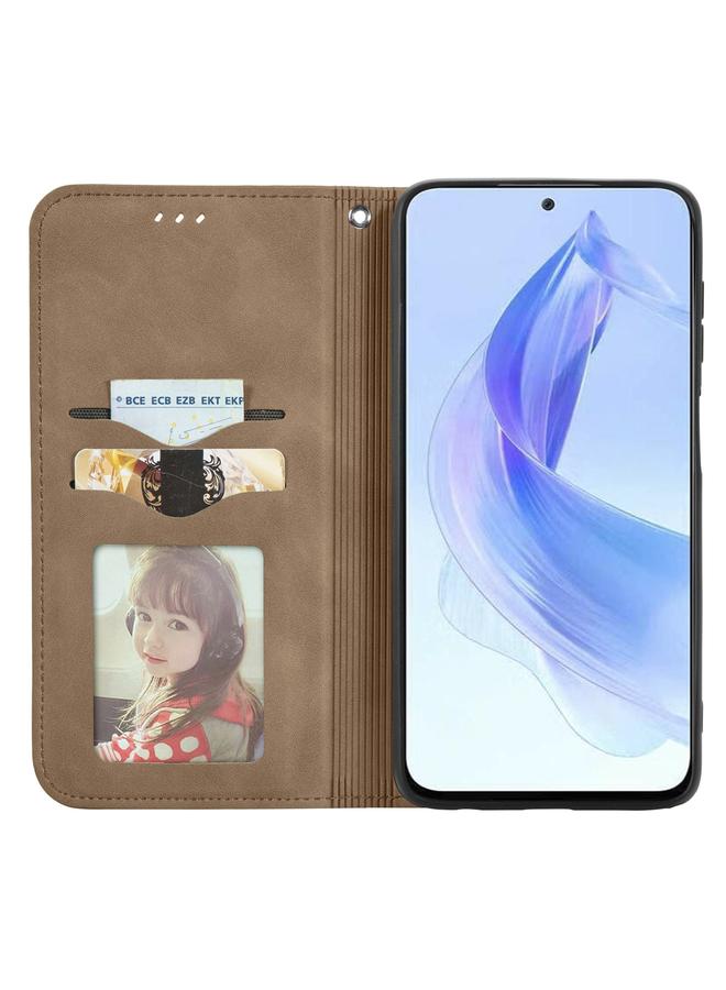 اس-توب جراب هاتف Honor 90 Lite بتصميم كلاسيكي مصنوع من الجلد مع مغناطيس قابل للطي - Image 3