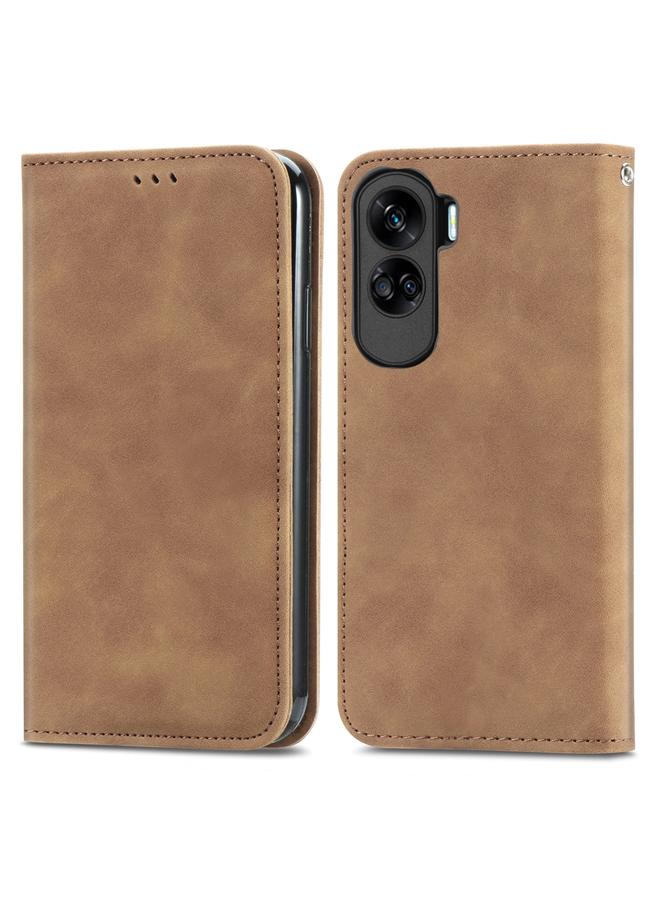 اس-توب جراب هاتف Honor 90 Lite بتصميم كلاسيكي مصنوع من الجلد مع مغناطيس قابل للطي - Image 2