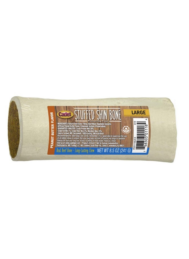 Cadet Cadet Stuffed Shin Bone - Highly Digestible, High Protein, Long-Lasting Dog Chew Bone for Aggressive Chewers, Supports Dental Health, - Peanut Butter Flavor, Large (1 Count)  - Image 1