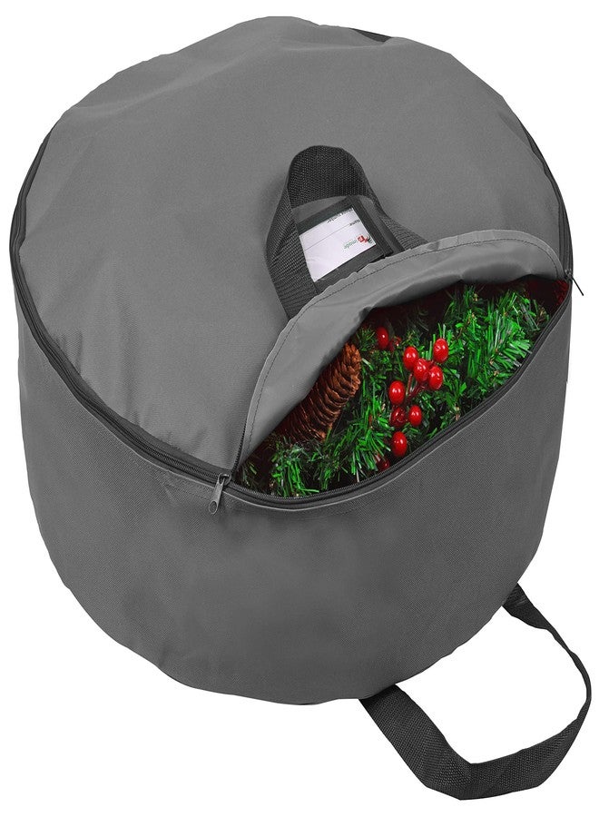 Primode Wreath Storage Bag 48" | Garland Wreaths Container with Handles| Durable 600D Oxford Polyester Material Xmas Holiday Wreaths Storage Holder (Gray) - Image 1