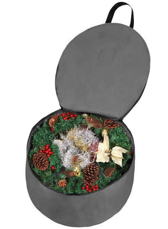 Primode Wreath Storage Bag 48" | Garland Wreaths Container with Handles| Durable 600D Oxford Polyester Material Xmas Holiday Wreaths Storage Holder (Gray) - Image 4