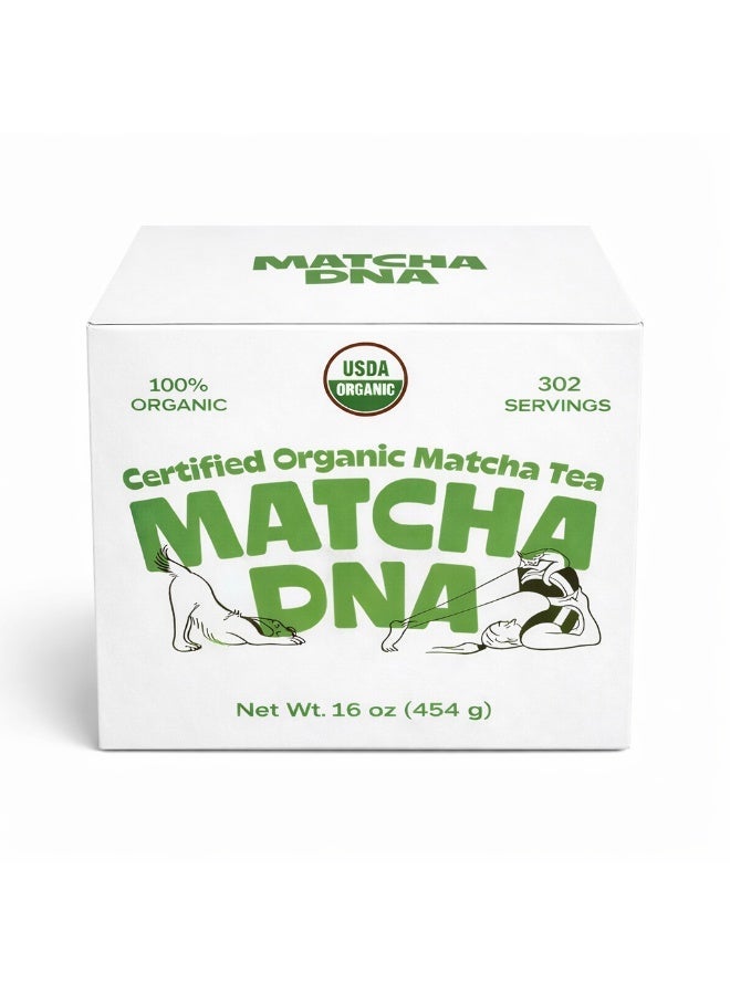 MATCHA DNA Certified Organic Matcha Green Tea Powder (16 oz TIN CAN) - Image 1