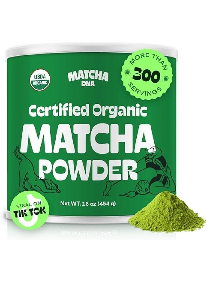 MATCHA DNA Certified Organic Matcha Green Tea Powder (16 oz TIN CAN) - Image 3