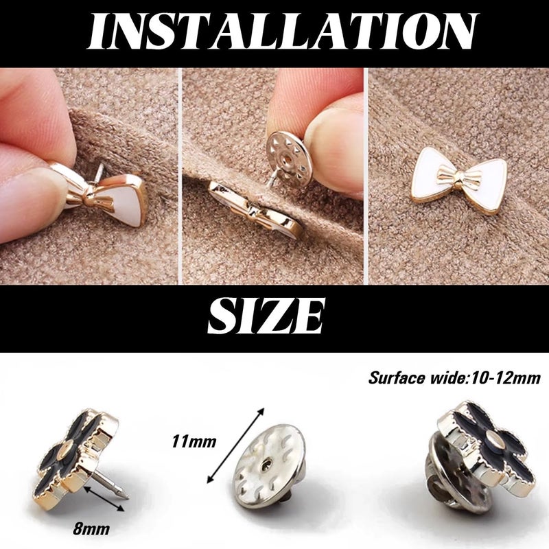 TIHOOD 100PCS Pearl Brooch Buttons, No Sew Instant Removable Reusable Cover Up Buttons Pins, Rhinestone Brooch Pins for Women Fashion, Replacement Safety Button - Image 2