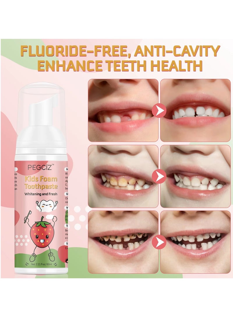 60ml Kids Foam Toothpaste with Fruit Flavor Toddler Toothpaste with Low Fluoride for U Shaped Toothbrush Foaming Toothpaste and Mouthwash for Dental Care for Children Whitening Toothpaste Foaming Toothpaste and Mouthwash Strawberry Flavor - pzsku/ZE3F95A9CF9EDD40118C1Z/45/1741676086/b0e79862-1cd8-4037-bf61-5b2da910052a