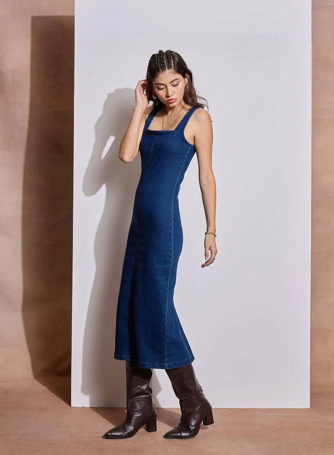 SASSAFRAS Denim Sleeveless Dress