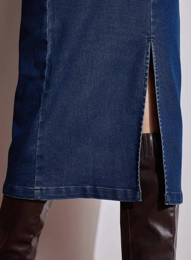 SASSAFRAS Denim Sleeveless Dress