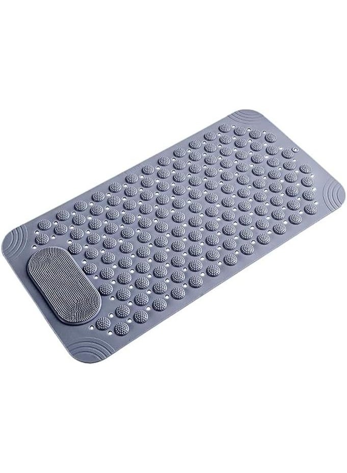 Protection Bath Mat Non-slip Strong Suction Cups Drain Holes Bump Design Wall Mounted Safe Bathroom Shower Accessory for Feet Exfoliation Massage (Color May Vary) - Image 1