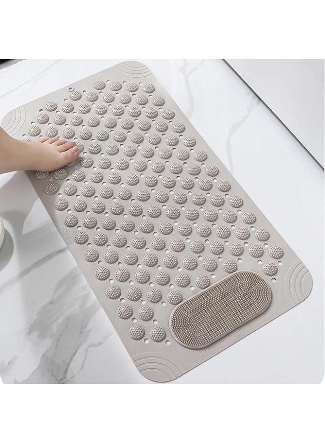 Protection Bath Mat Non-slip Strong Suction Cups Drain Holes Bump Design Wall Mounted Safe Bathroom Shower Accessory for Feet Exfoliation Massage (Color May Vary) - Image 2