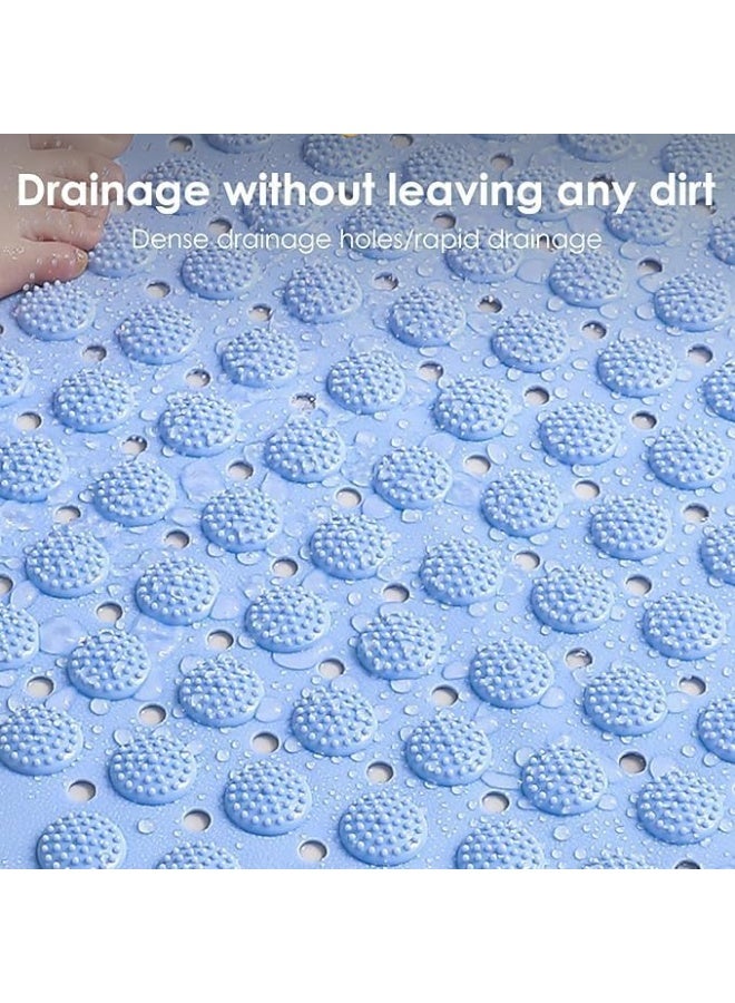 Protection Bath Mat Non-slip Strong Suction Cups Drain Holes Bump Design Wall Mounted Safe Bathroom Shower Accessory for Feet Exfoliation Massage (Color May Vary) - Image 5