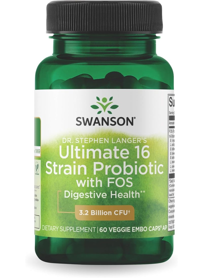سوانسون دعم الجهاز الهضمي البروبيوتيك 3.2 مليار وحدة تشكيل مستعمرة لكل كبسولة 60 كبسولة نباتية - Image 1