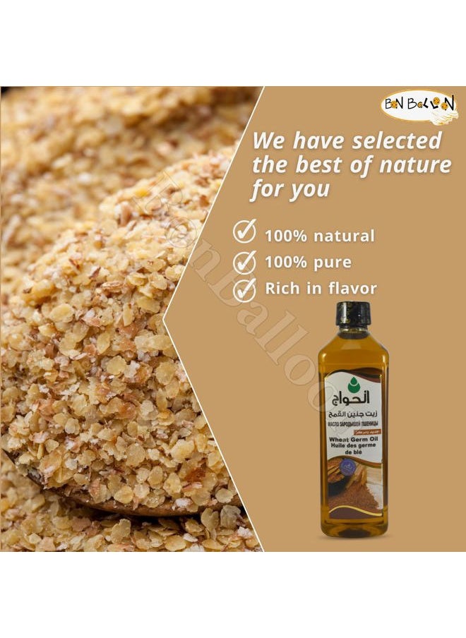 bonballoon Pure & Natural Wheat Germ Oil Cold Pressed Al Hawaj Elhawag El Hawag Concentrated Crude Perfect (1 Pack = 17.64 oz / 500 ml) زيت جنين القمح الحواج  - Image 4