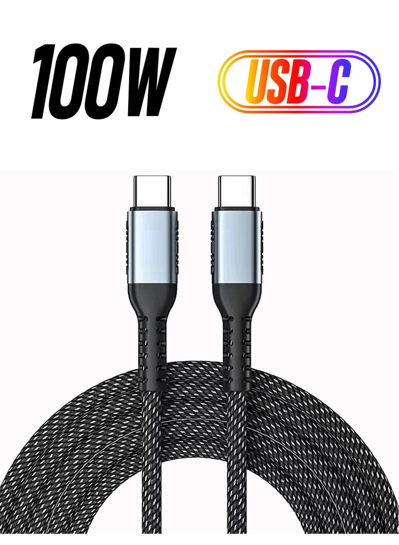 Excefore 5A Fast Charging Cable, USB C to USB C Cable, Suitable for Samsung Galaxy S22 S21 S20, Pixel, Switch, MacBook Pro, iPad Pro, iPad Air 5/4 (2m) - Image 1