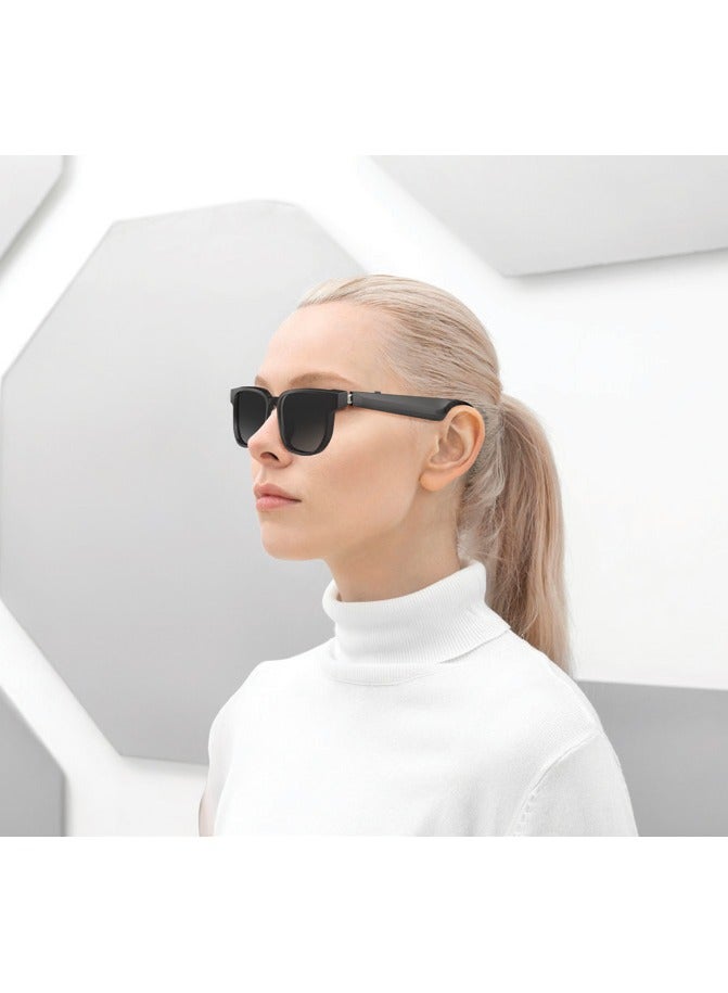 porodo Lifestyle VISTAX Intelligent Audio Eyewear with Dual 90mAh Battery and 4 Hours Working time / Built-In Microphone / Smart Glasses / UV400 Protection / Magnetic Charging - Black - Image 3