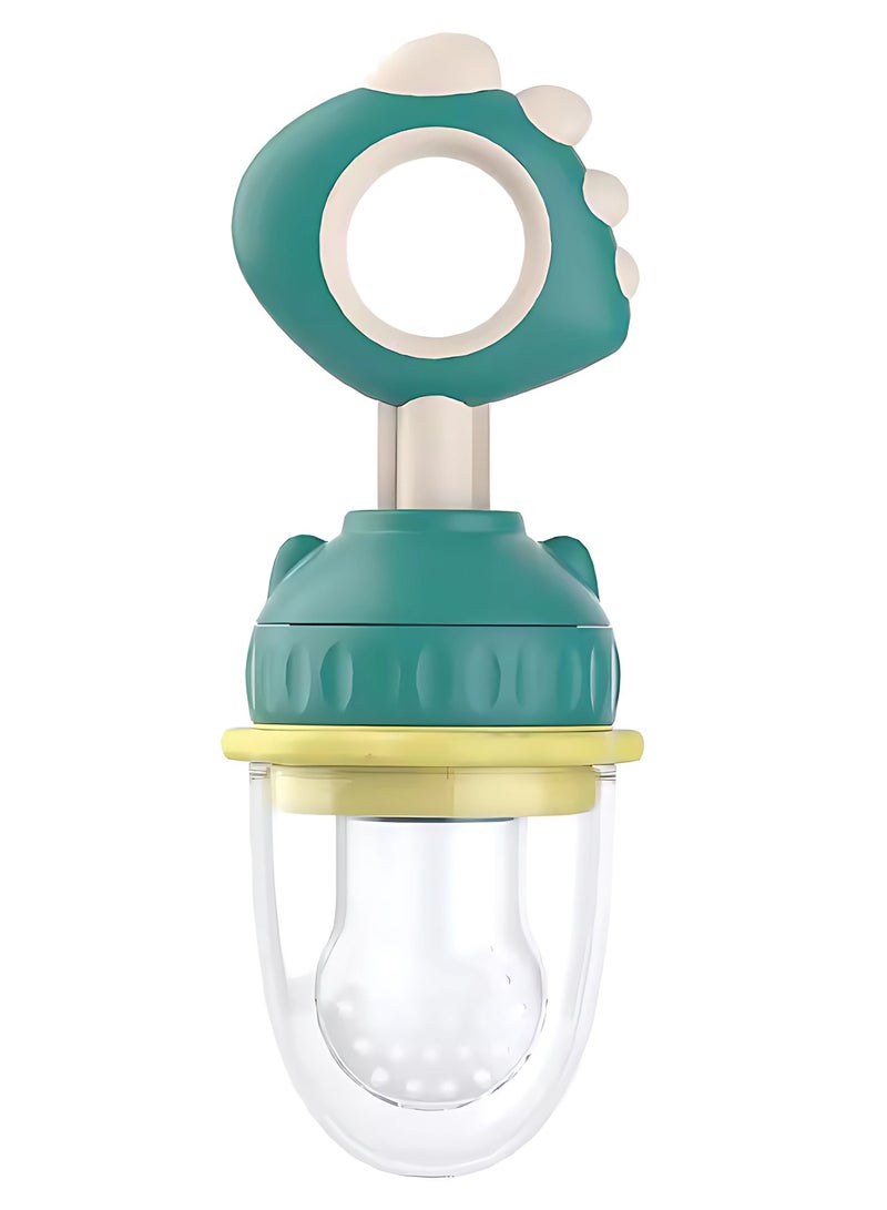 Twisoo Silicone Infant Fruit Feeder - BPA-Free Silicone Mesh Nipple - Safe Fresh Vegetable & Fruit Feeder for Babies, Easy to Hold, Ideal for Weaning & Teething (Green) - Image 1