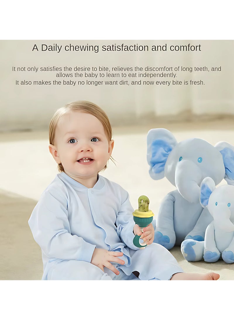 Twisoo Silicone Infant Fruit Feeder - BPA-Free Silicone Mesh Nipple - Safe Fresh Vegetable & Fruit Feeder for Babies, Easy to Hold, Ideal for Weaning & Teething (Green) - Image 3